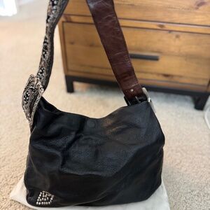 Betsey Johnson black leather embellished bag